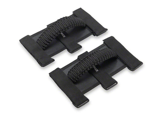 RedRock Paracord Grab Handles; Black (87-25 Jeep Wrangler YJ, TJ, JK & JL)