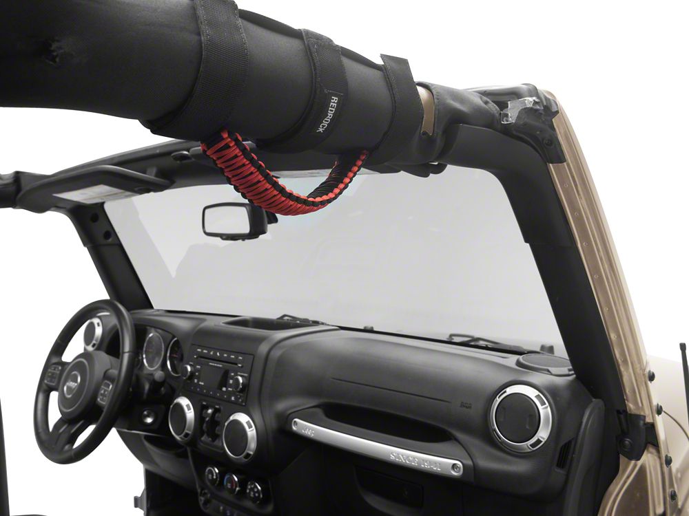 RedRock Paracord Grab Handles; Red (87-25 Jeep Wrangler YJ, TJ, JK & JL)