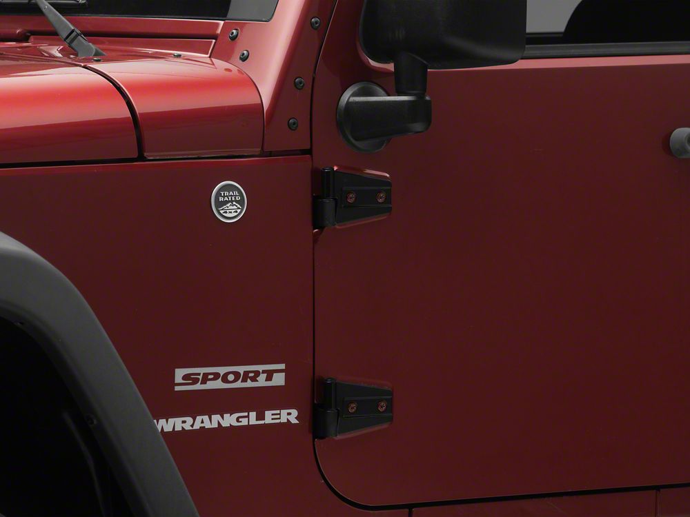 RedRock Door Hinges; Textured Black (07-18 Jeep Wrangler JK 2-Door