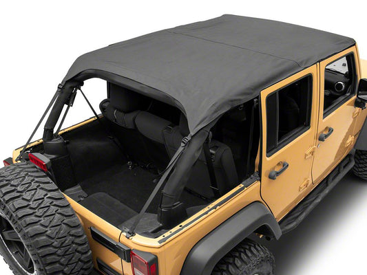RedRock Extended Bikini Top with Header Panel; Black Diamond (11-18 Jeep Wrangler JK 4-Door)