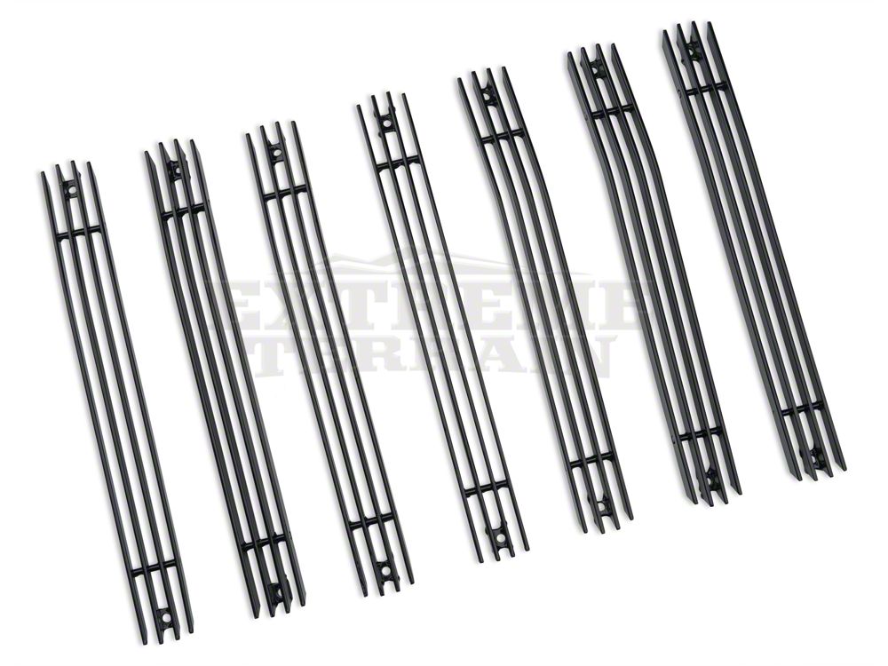 RedRock Billet Grille Inserts; Black (97-06 Jeep Wrangler TJ)