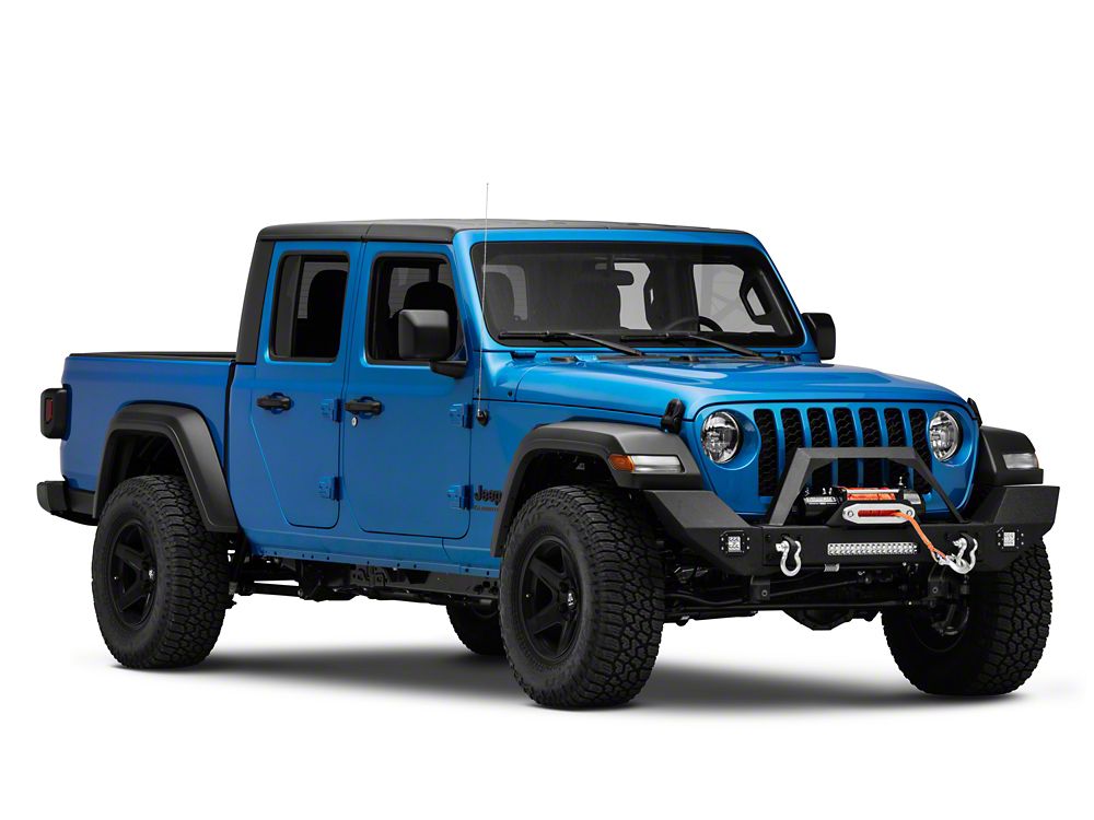 RedRock Max-HD Full Width Winch Front Bumper with Fog Lights and LED Light Bar (20-25 Jeep Gladiator JT)