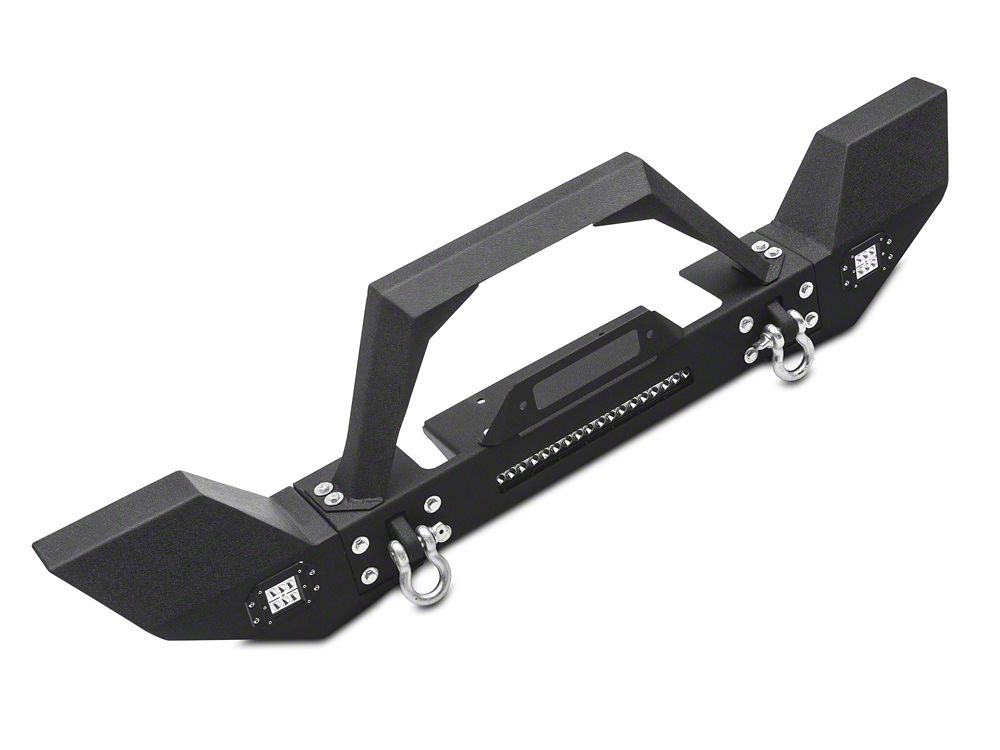 RedRock Max-HD Full Width Winch Front Bumper with Fog Lights and LED Light Bar (20-25 Jeep Gladiator JT)