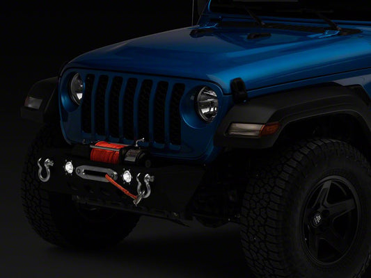 RedRock Stubby Winch Front Bumper with LED Fog Lights (20-25 Jeep Gladiator JT)
