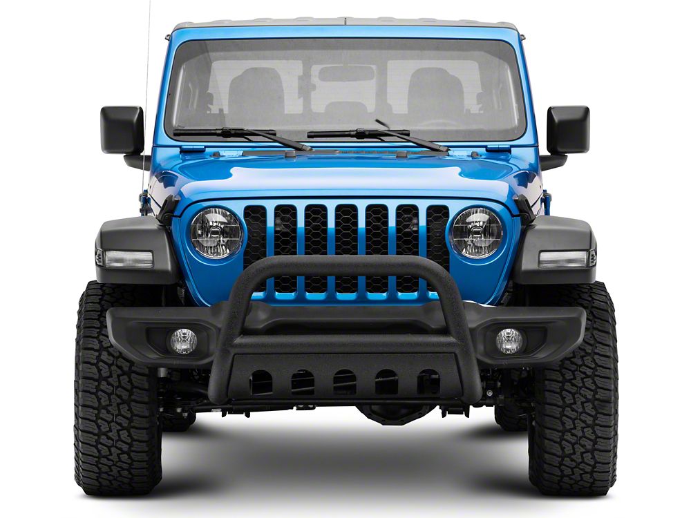 RedRock 3-Inch Bull Bar with Skid Plate; Textured Black (20-25 Jeep Gladiator JT, Excluding Mojave)