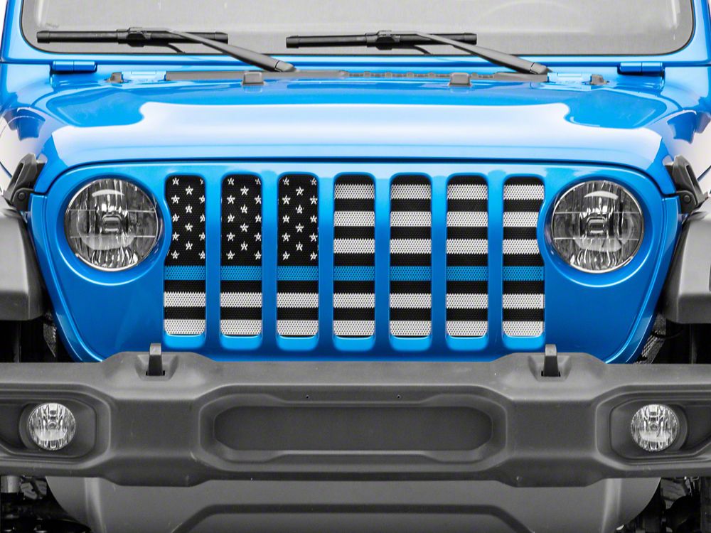 RedRock Grille Insert; Blue Line (20-25 Jeep Gladiator JT w/o TrailCam)