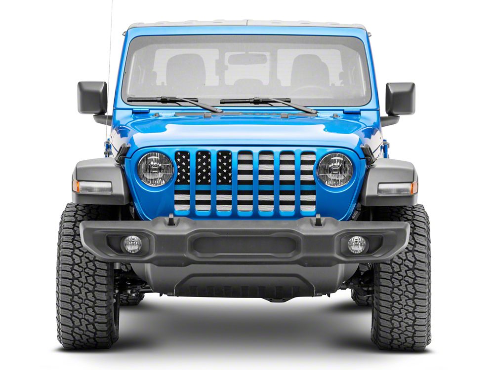 RedRock Grille Insert; Blue Line (20-25 Jeep Gladiator JT w/o TrailCam)