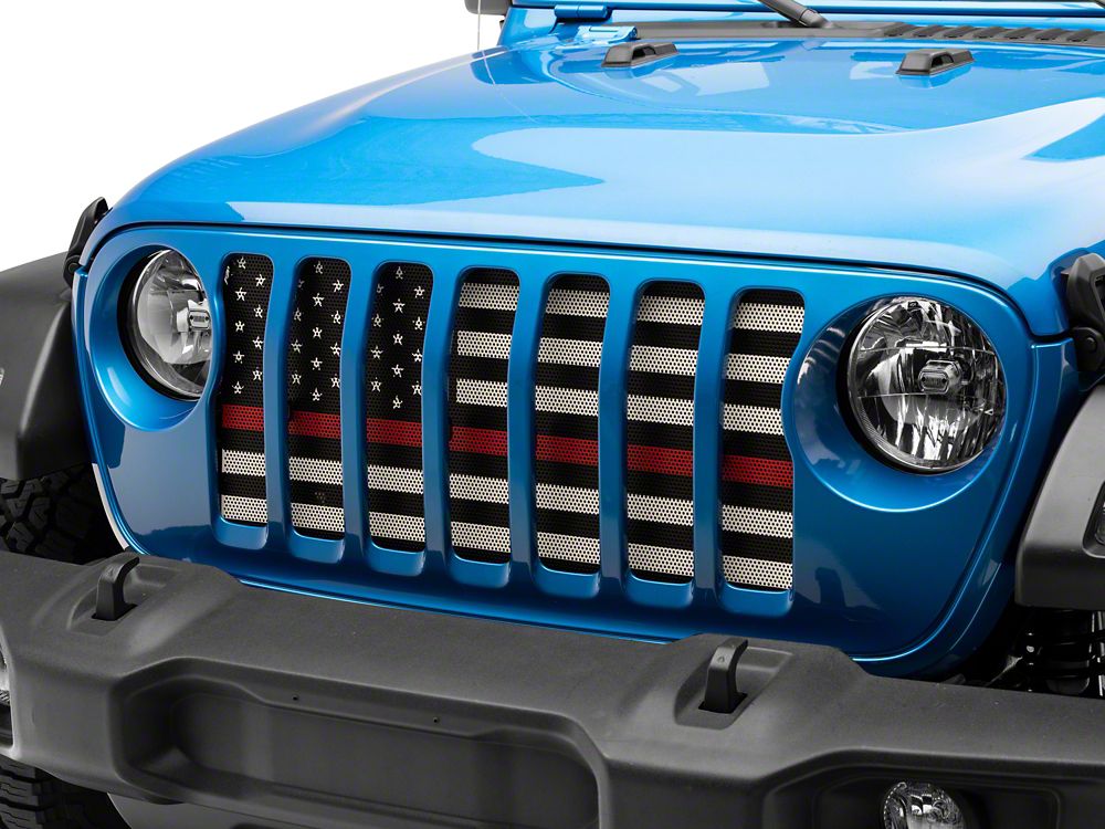 RedRock Grille Insert; Red Line (20-25 Jeep Gladiator JT w/o TrailCam)