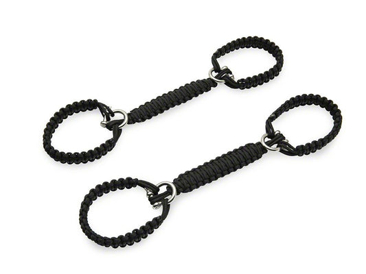 RedRock Front Rollbar Paracord Grab Handles with D-Rings; Black (20-25 Jeep Gladiator JT)