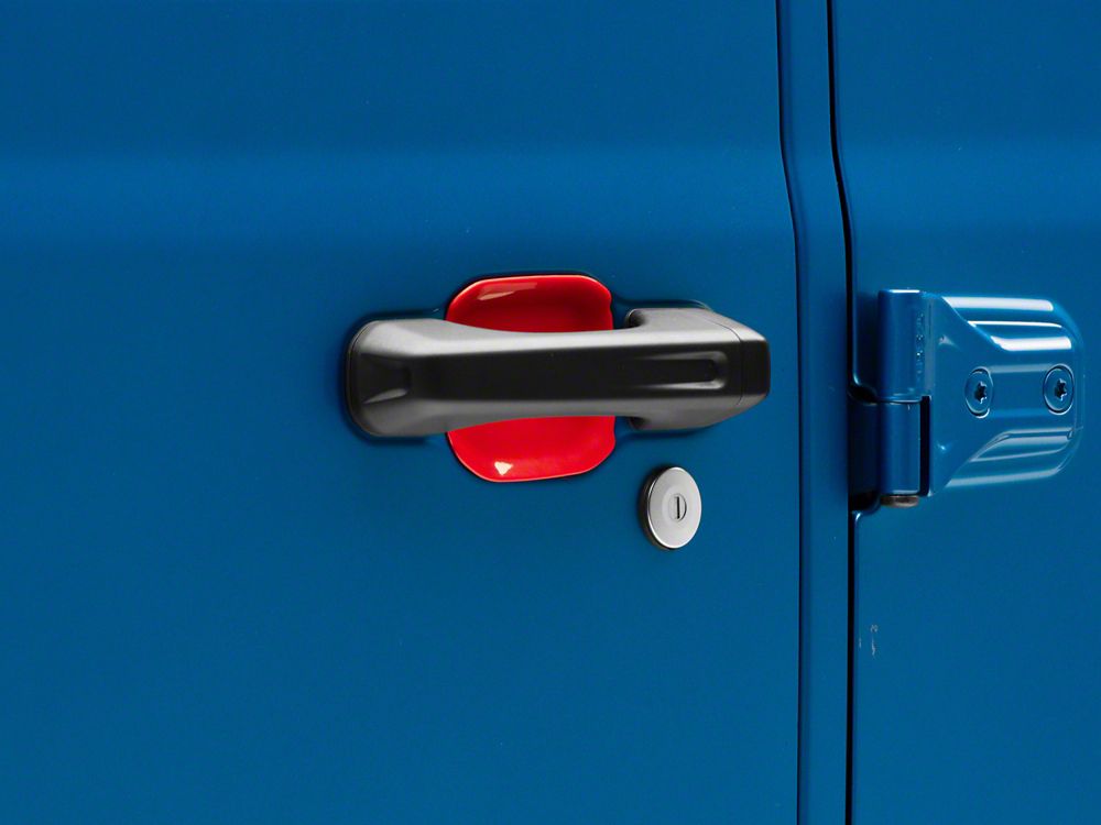 RedRock Interior Door Handle Trim; Red (20-25 Jeep Gladiator JT)