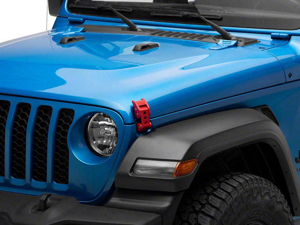 RedRock Hood Latches; Red (20-25 Jeep Gladiator JT)