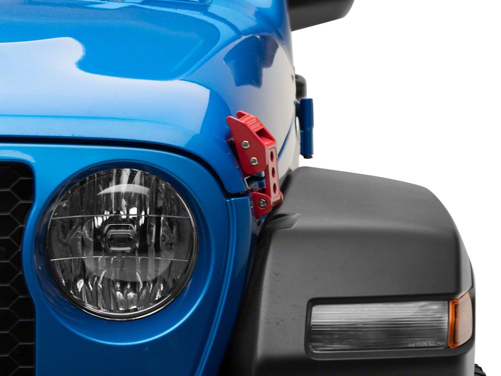 RedRock Hood Latches; Red (20-25 Jeep Gladiator JT)