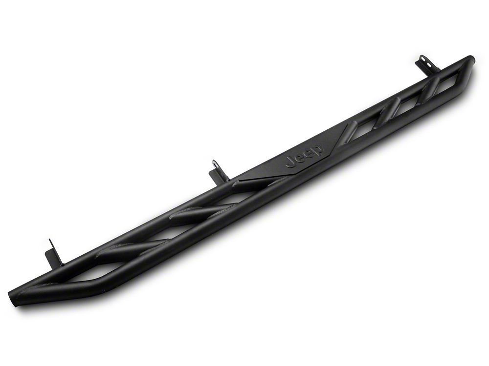 Jeep Licensed by RedRock Rock Sliders with Jeep Logo; Textured Black (20-25 Jeep Gladiator JT)
