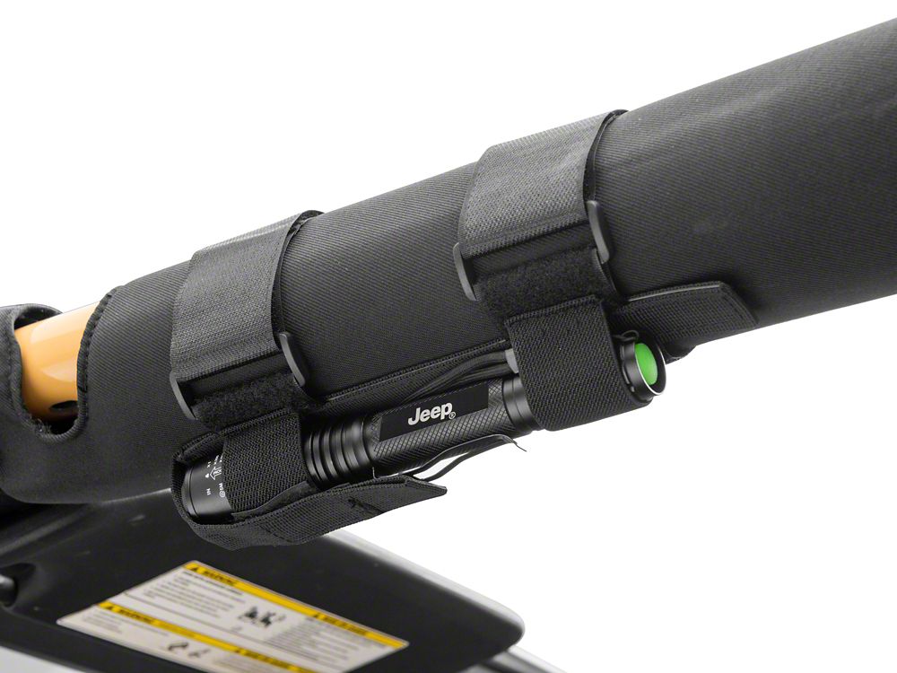 Jeep Licensed by RedRock Roll Bar Mounted Flashlight Holder with LED Flashlight (20-25 Jeep Gladiator JT)
