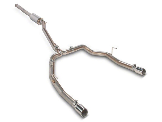 RedRock Dual Exhaust System with Polished Tips; Rear Exit (20-25 3.6L Jeep Gladiator JT)