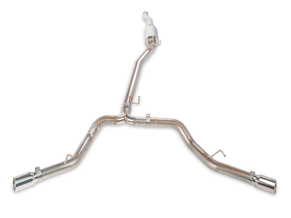 RedRock Dual Exhaust System with Polished Tips; Side Exit (20-25 3.6L Jeep Gladiator JT)