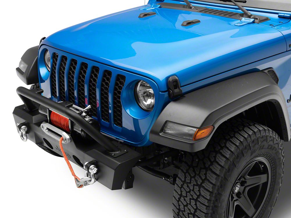 Jeep Licensed by RedRock Stubby Front Winch Bumper with Jeep Logo (20-25 Jeep Gladiator JT)