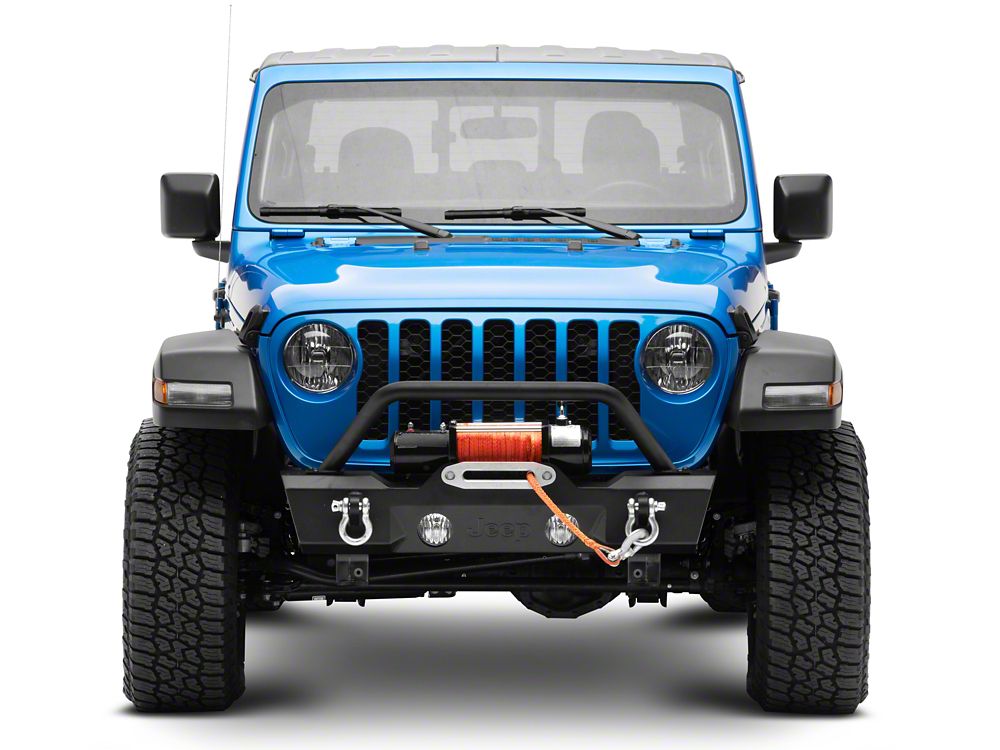 Jeep Licensed by RedRock Stubby Front Winch Bumper with Jeep Logo (20-25 Jeep Gladiator JT)