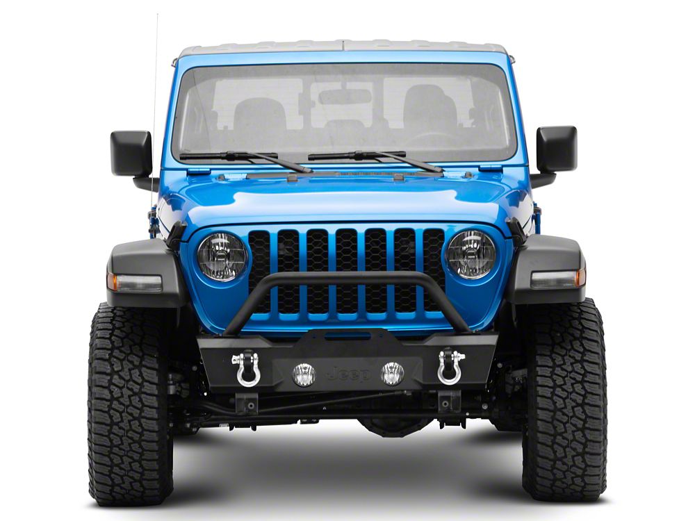Jeep Licensed by RedRock Stubby Front Winch Bumper with Jeep Logo (20-25 Jeep Gladiator JT)