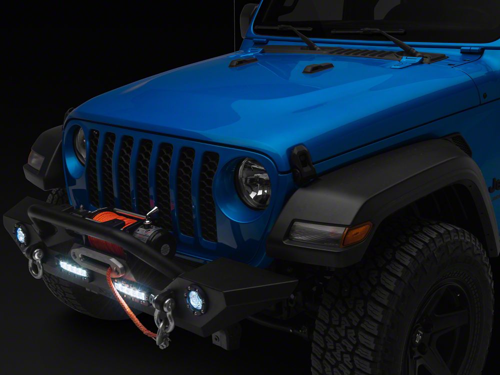 Jeep Licensed by RedRock Trail Force HD Front Bumper with LED Lights and Jeep Logo (20-25 Jeep Gladiator JT)