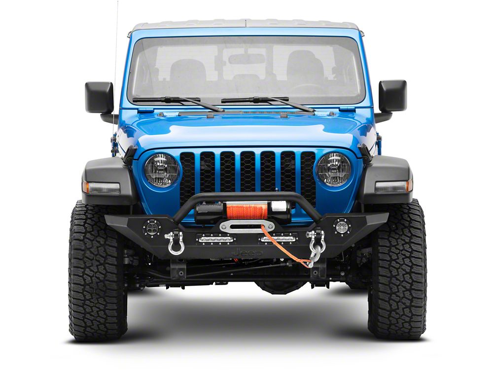 Jeep Licensed by RedRock Trail Force HD Front Bumper with LED Lights and Jeep Logo (20-25 Jeep Gladiator JT)