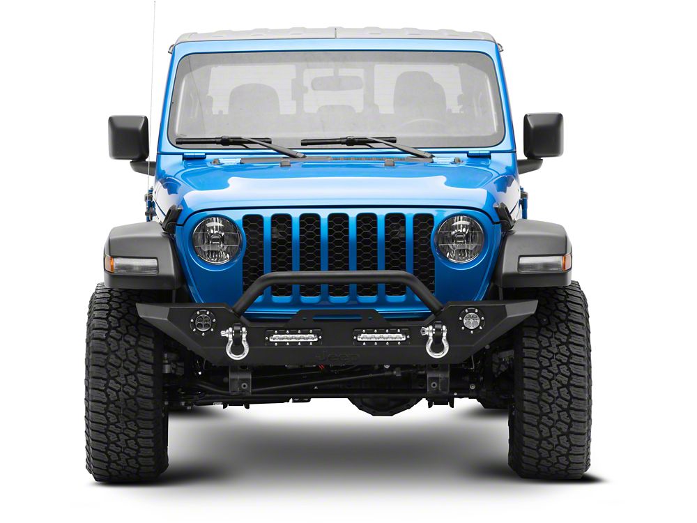 Jeep Licensed by RedRock Trail Force HD Front Bumper with LED Lights and Jeep Logo (20-25 Jeep Gladiator JT)