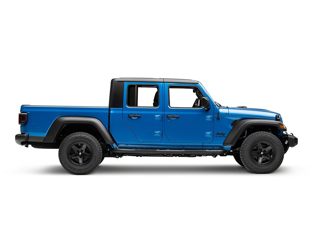 RedRock 3-Inch Round Side Step Bars; Textured Black (20-25 Jeep Gladiator JT)