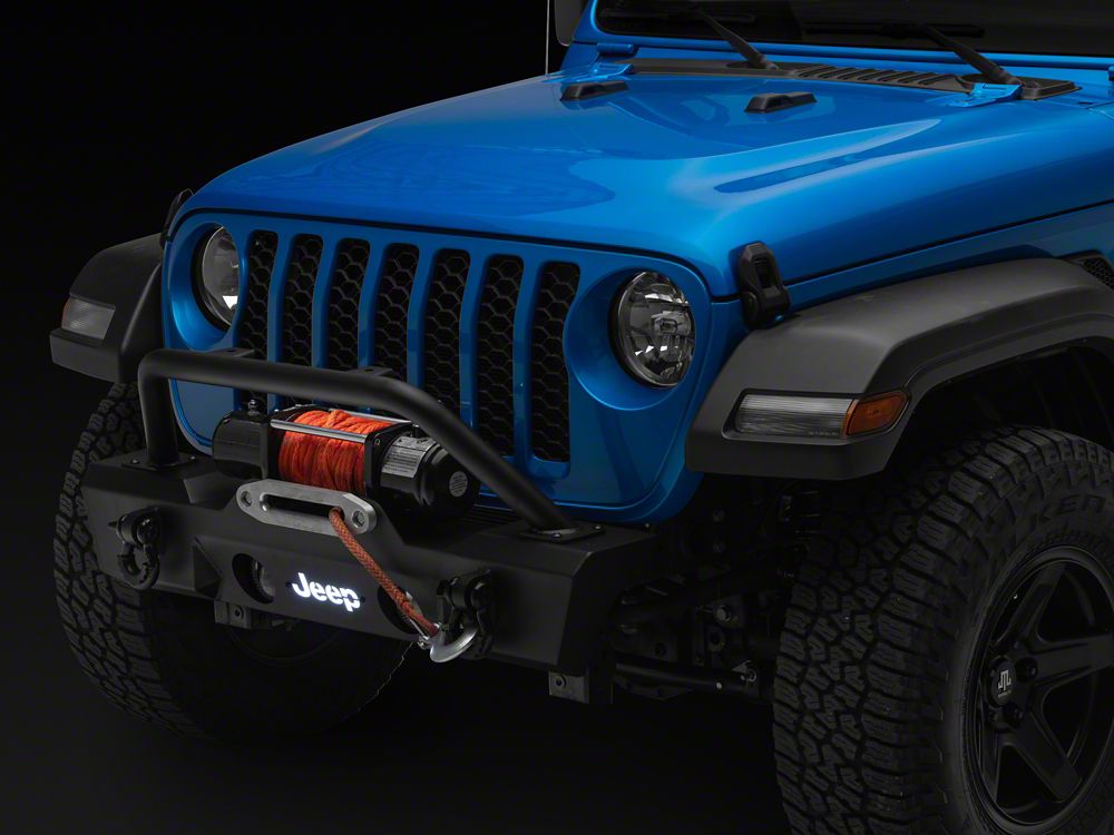Jeep Licensed by RedRock HD Stubby Front Bumper with Backlight LED Jeep Logo (20-25 Jeep Gladiator JT)