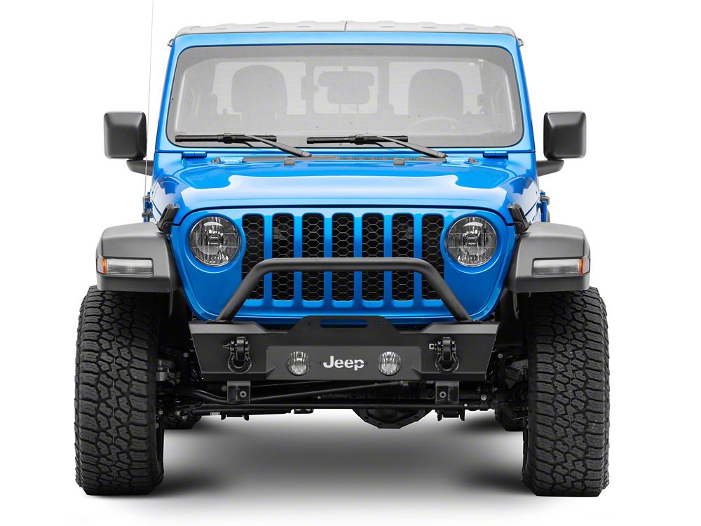 Jeep Licensed by RedRock HD Stubby Front Bumper with Backlight LED Jeep Logo (20-25 Jeep Gladiator JT)