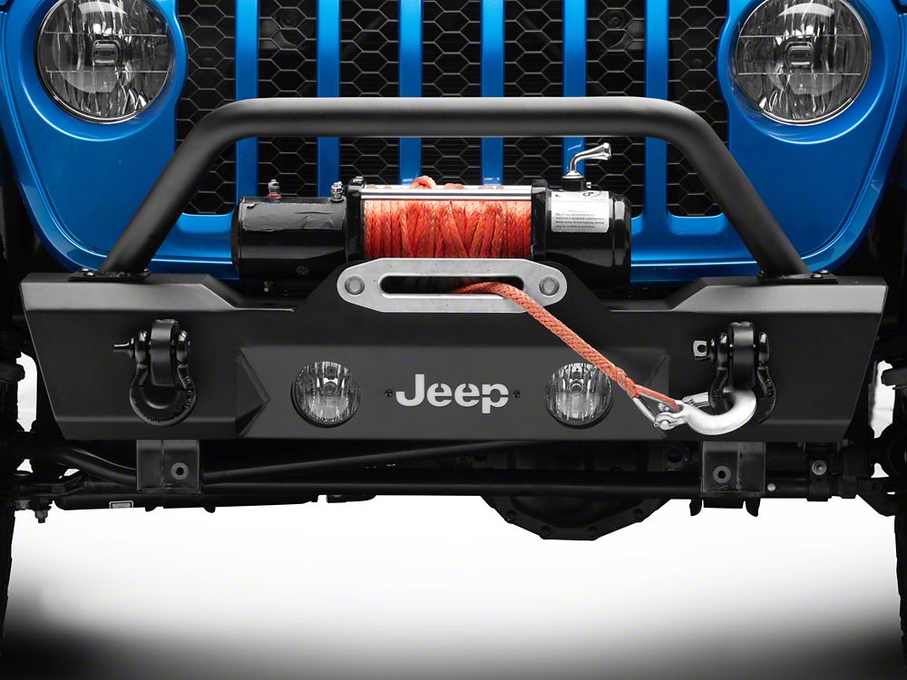 Jeep Licensed by RedRock HD Stubby Front Bumper with Backlight LED Jeep Logo (20-25 Jeep Gladiator JT)