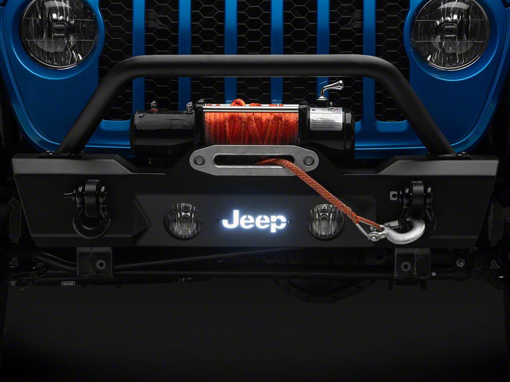 Jeep Licensed by RedRock HD Stubby Front Bumper with Backlight LED Jeep Logo (20-25 Jeep Gladiator JT)