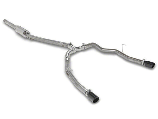 RedRock Dual Exhaust System with Black Tips; Rear Exit (20-25 3.6L Jeep Gladiator JT)