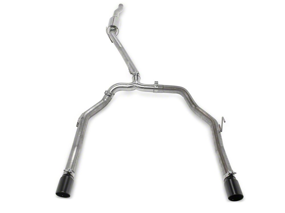 RedRock Dual Exhaust System with Black Tips; Rear Exit (20-25 3.6L Jeep Gladiator JT)