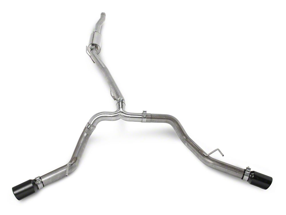 RedRock Dual Exhaust System with Black Tips; Side Exit (20-25 3.6L Jeep Gladiator JT)