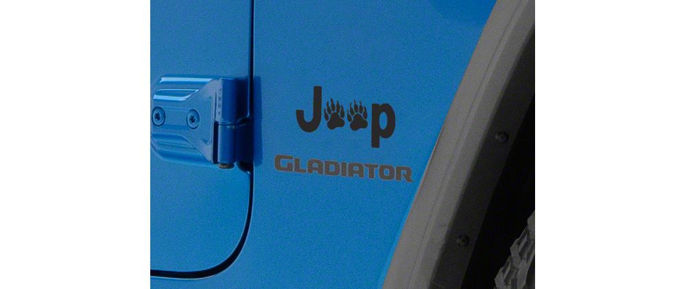 Jeep Licensed by RedRock Jeep Paw Side Logo; Matte Black (20-25 Jeep Gladiator JT)