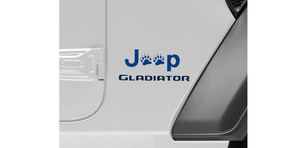 Jeep Licensed by RedRock Jeep Paw Side Logo; Blue (20-25 Jeep Gladiator JT)