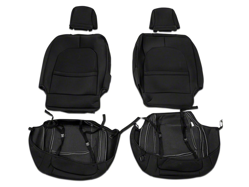 RedRock Custom Fit Front and Rear Seat Covers; Black (20-25 Jeep Gladiator JT)