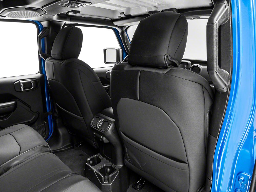 RedRock Custom Fit Front and Rear Seat Covers; Black (20-25 Jeep Gladiator JT)