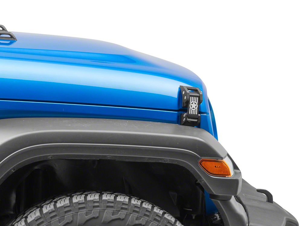 RedRock Billet Hood Catch Kit; Star (20-25 Jeep Gladiator JT)