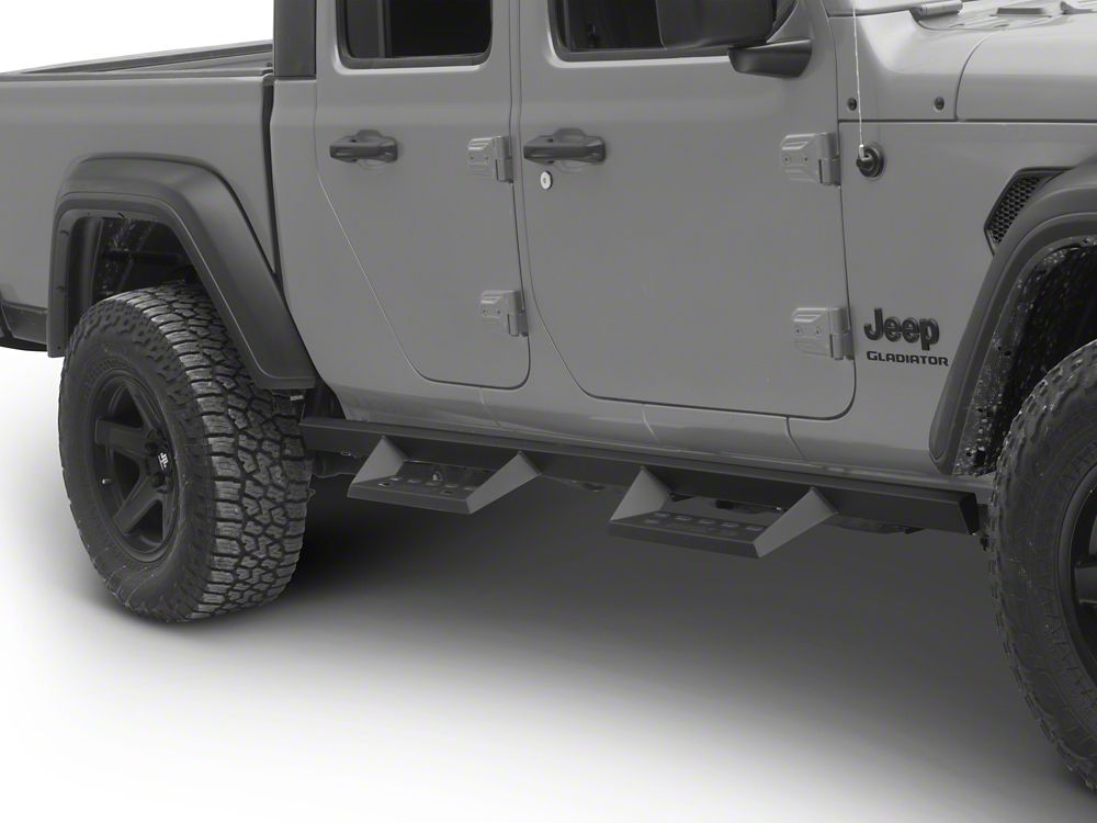 RedRock 4-Inch Drop TC1 Running Boards; Textured Black (20-25 Jeep Gladiator JT)
