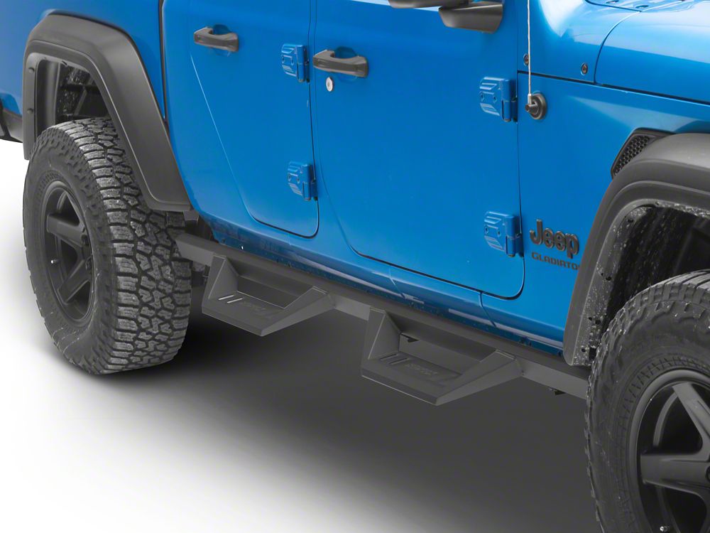 RedRock TC2 Drop Step Running Boards; Textured Black (20-25 Jeep Gladiator JT)