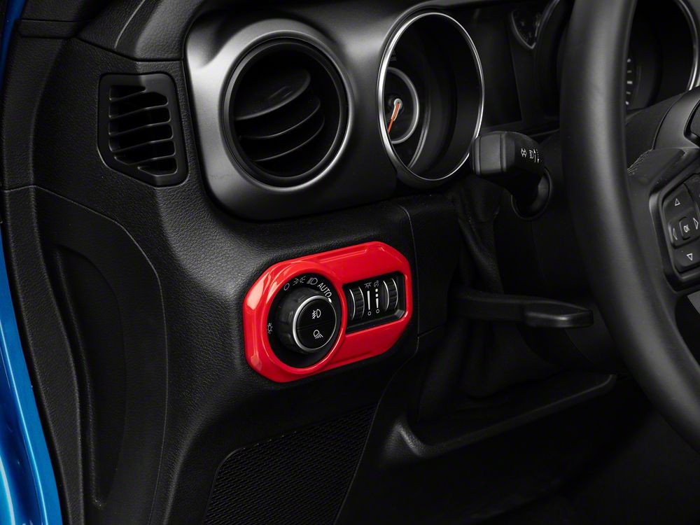 RedRock Headlight Switch Trim; Red (20-25 Jeep Gladiator JT)