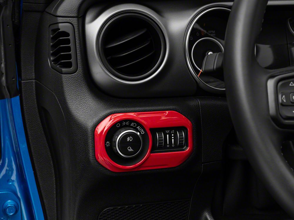 RedRock Headlight Switch Trim; Red (20-25 Jeep Gladiator JT)