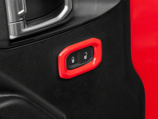 RedRock Door Lock Switch Trim; Red (20-25 Jeep Gladiator JT)