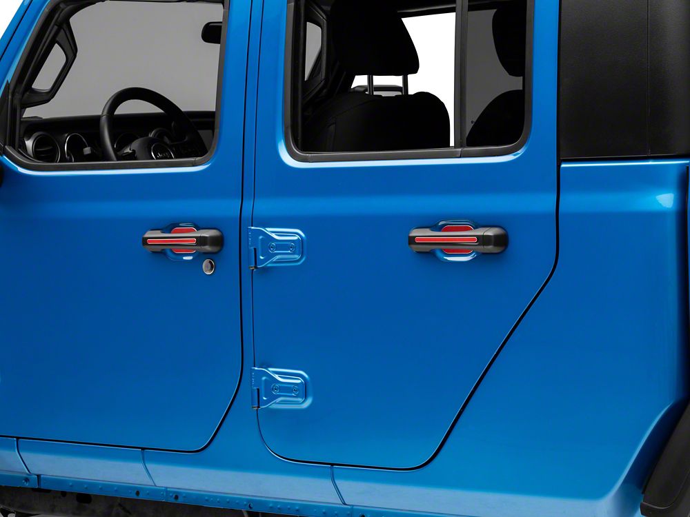 RedRock Door Handle Inserts; Red (20-25 Jeep Gladiator JT)