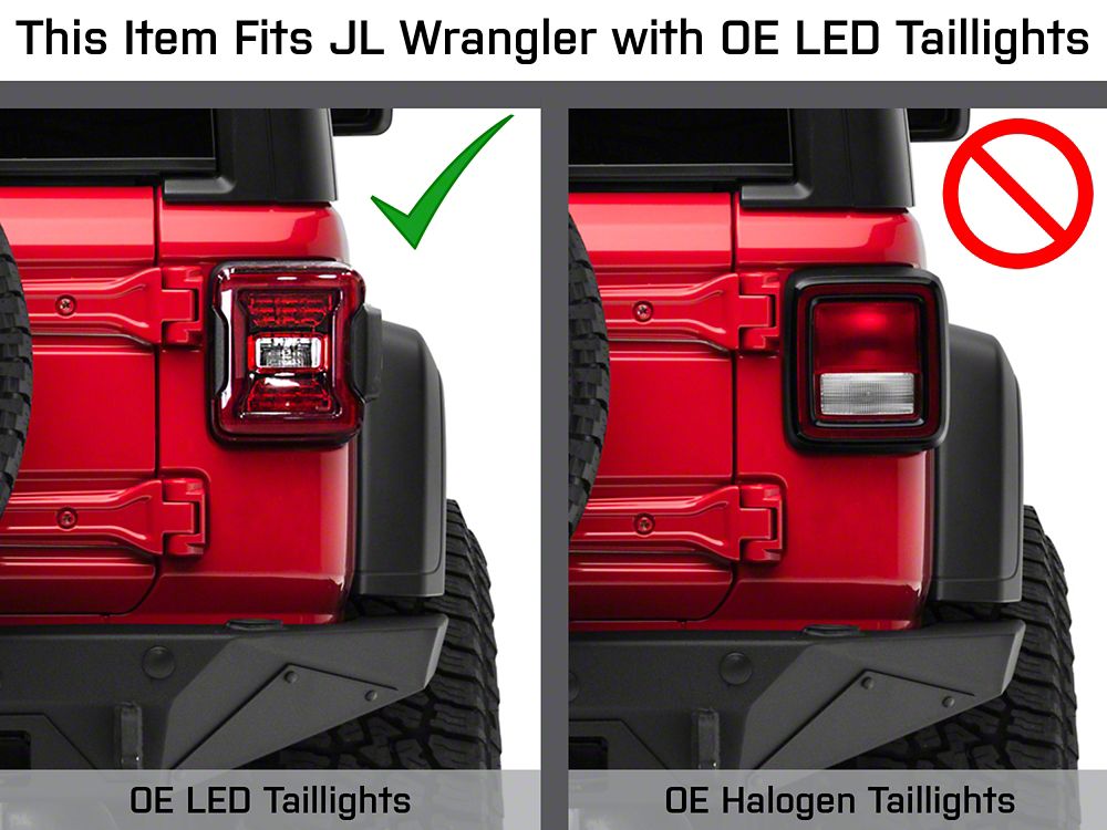RedRock Star Tail Light Covers (18-25 Jeep Wrangler JL w/ Factory LED Tail Lights)