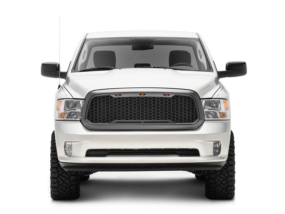 RedRock Baja Upper Replacement Grille with LED Lighting; Charcoal (13-18 RAM 1500, Excluding Rebel)