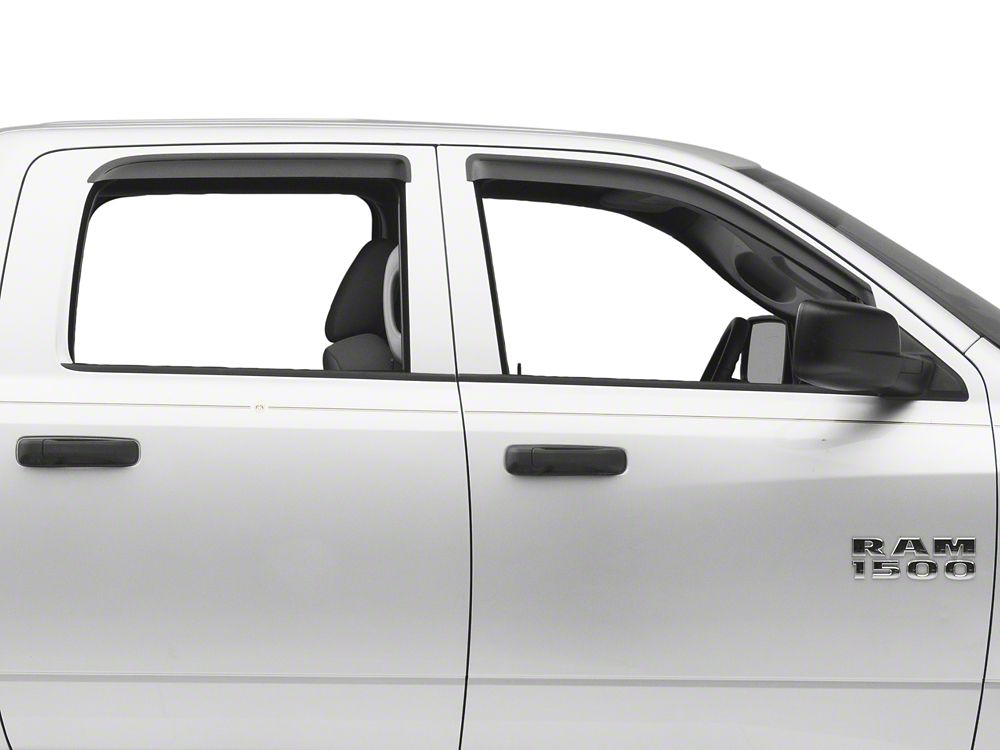 RedRock Window Deflectors; Front and Rear; Smoked (09-18 RAM 1500 Crew Cab)