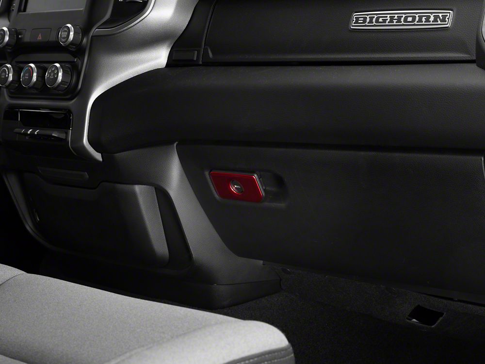 RedRock Glove Box Handle Trim; Red (19-25 RAM 1500)