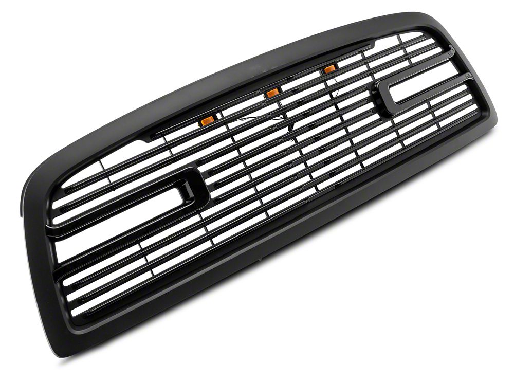 RedRock Boss Upper Replacement Grille with LED DRL; Matte Black (09-12 RAM 1500)